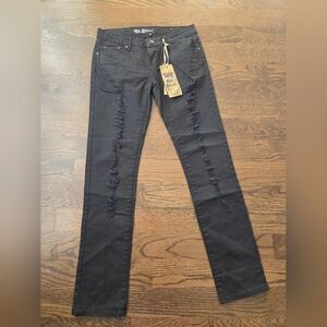 NWT Old Skool Black Distressed Jeans Womens Sz.9